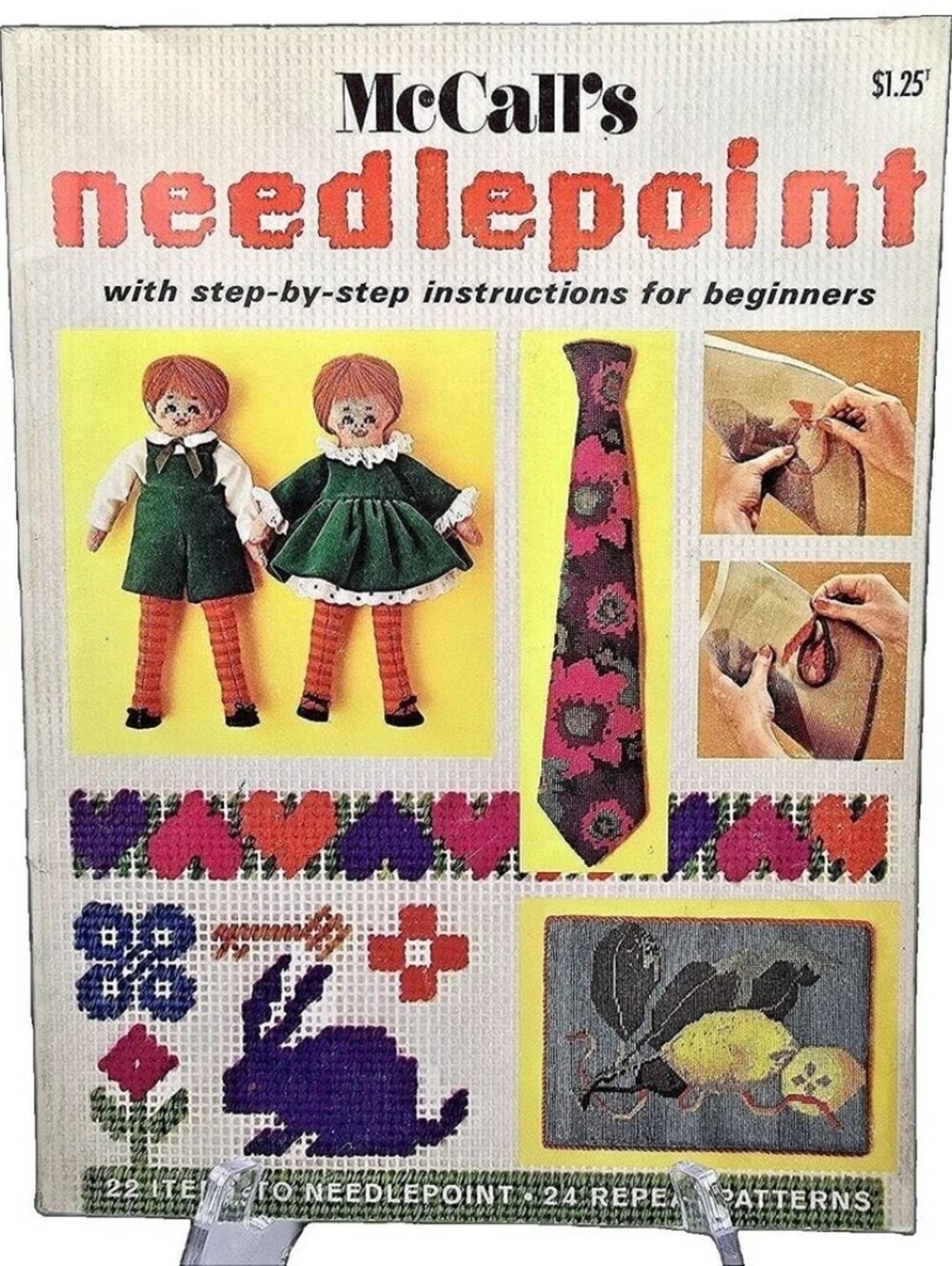Vintage 1971 McCall's Needlepoint Book 2 Beginner 31 Stitches Patterns Craft DIY